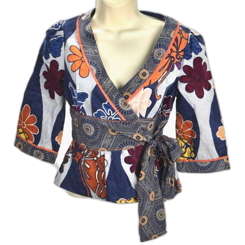 Anthropologie Elevesses Tie Waist Brushed Cotton Jacket Tie Waist Jacket Size 0